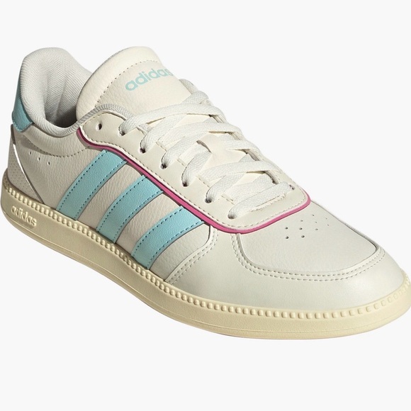 Adidas sz 8 Breaknet Sleek Sneakers Off White/Semi Flash Aqua/Warm Vanilla EUC - Picture 2 of 9